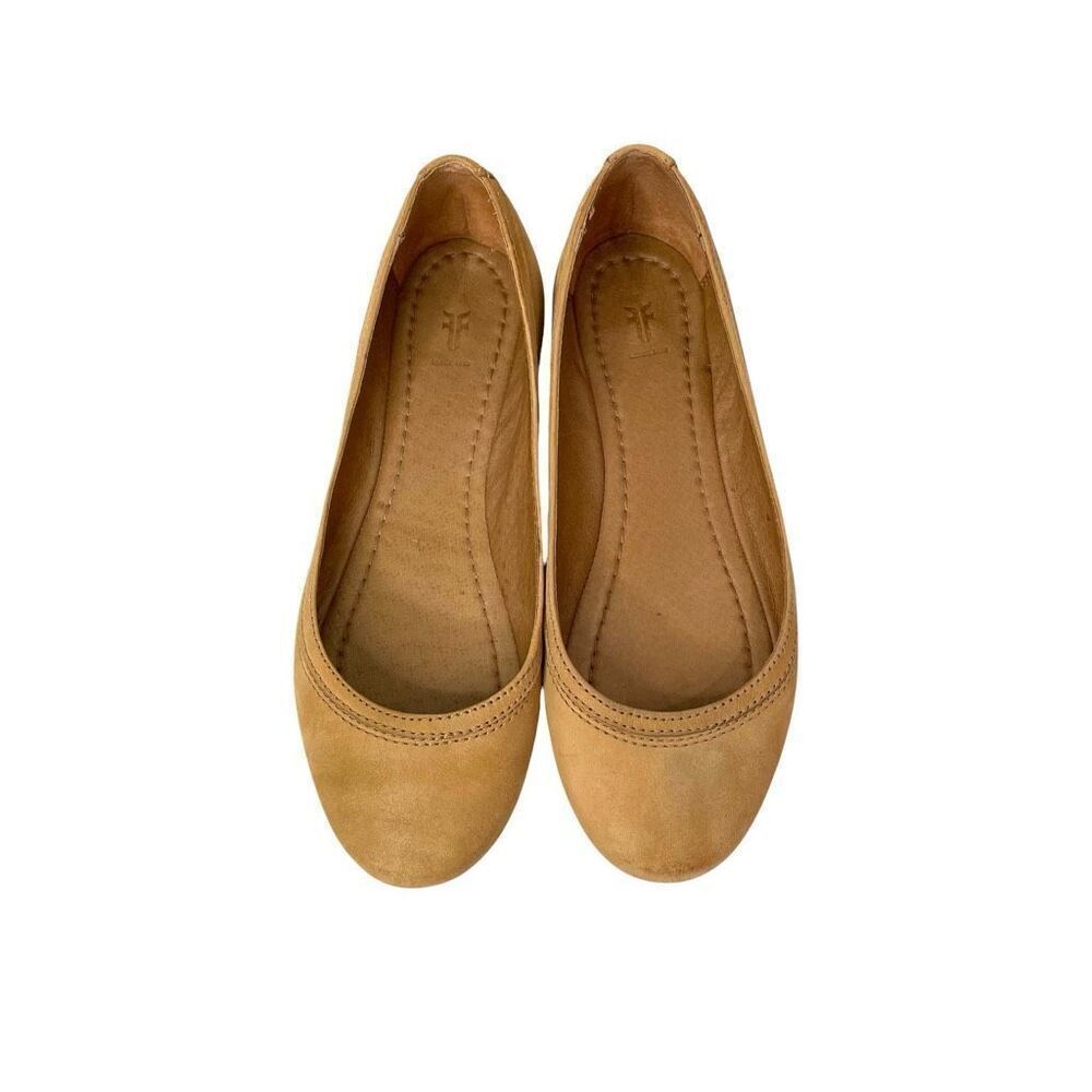 NEW FRYE Carson leather ballet flats Size 7‎ tan comfort shoes